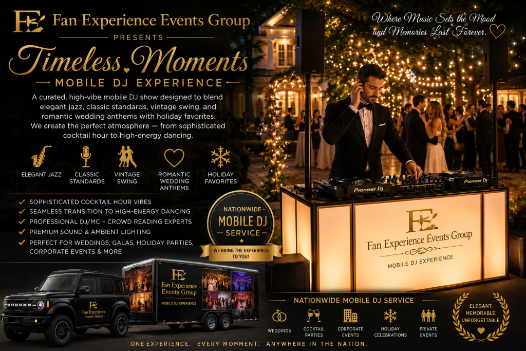 Mobile DJ event setup scene