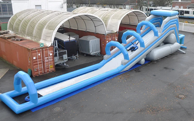 Inflatable water slide outdoors