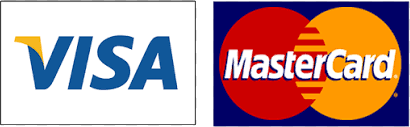 Credit card logos: Visa, MasterCard