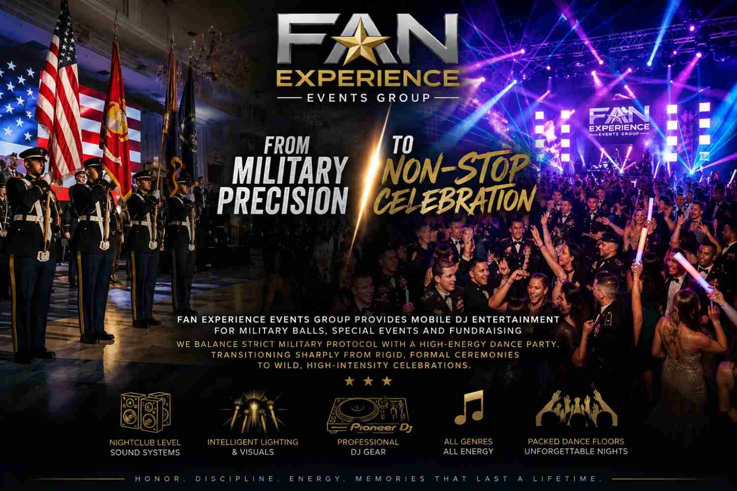 Military event to lively celebration