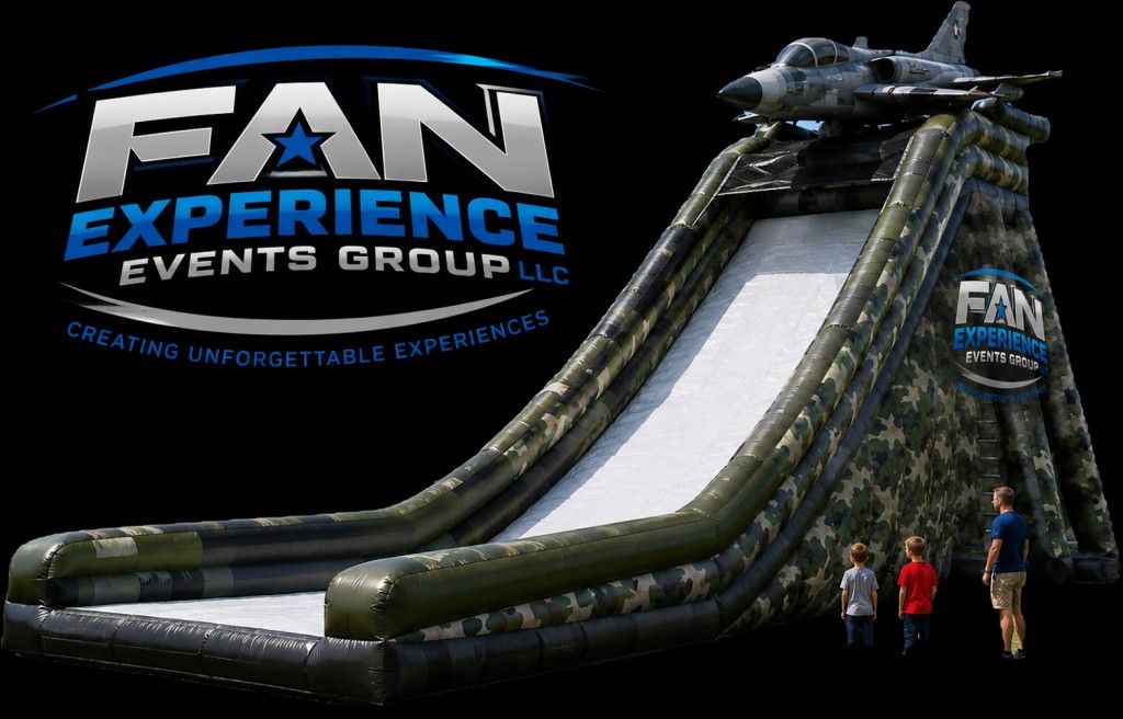 Inflatable slide with jet