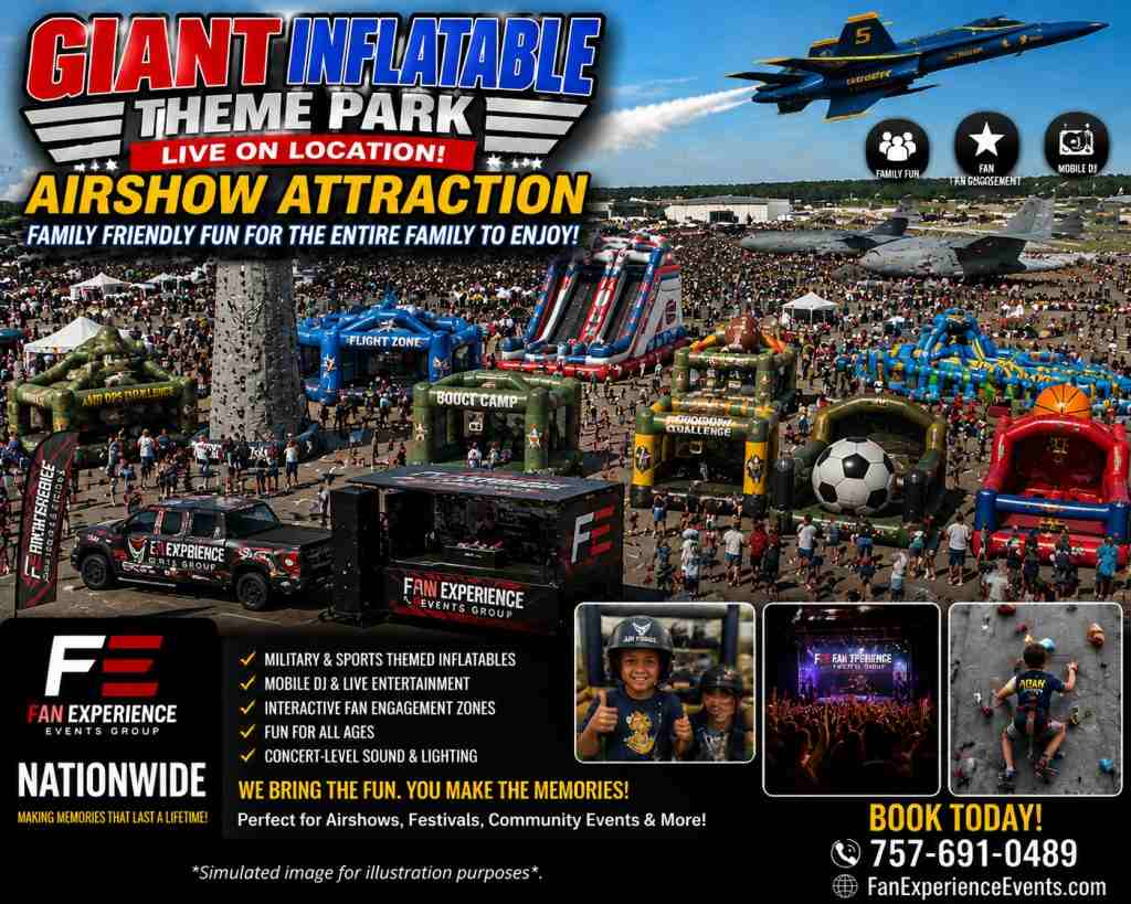 Inflatable theme park event scene