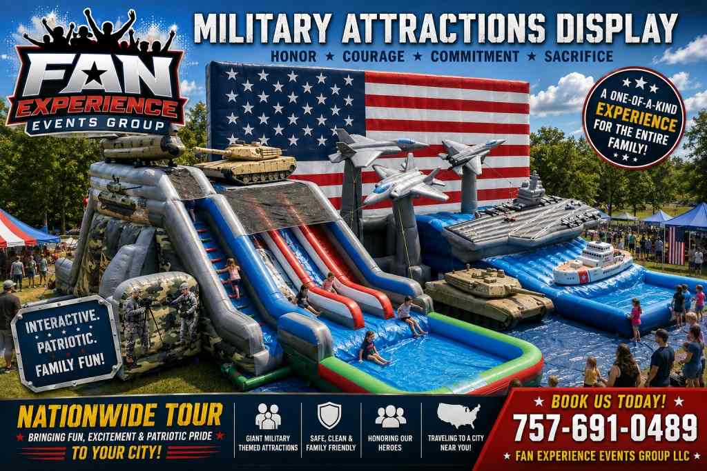 Military-themed inflatable attractions